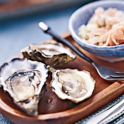 Oysters on the Half Shell with Pickled-ginger Salsa