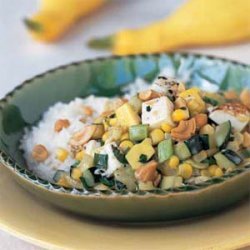 Thai Summer Squash and Tofu with Fresh Corn