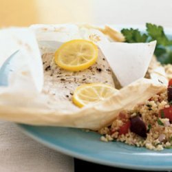 Mediterranean Mahimahi in Parchment with Couscous