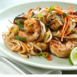 Grilled Shrimp and Eggplant Summer Noodle Bowls