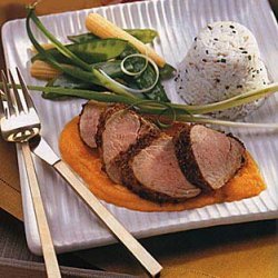 Coriander Pork Tenderloin with Carrot-Ginger Sauce