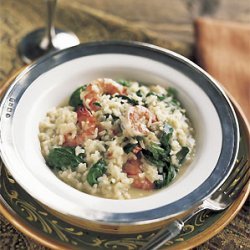 Shrimp Risotto with Baby Spinach and Basil