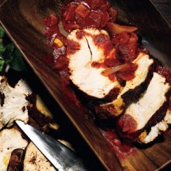 Achiote-Grilled Turkey Breast with Tomatoes, Chiles, and Mint