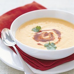 Chilled Corn Soup with Adobo Swirl