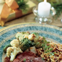 Roasted Brussels Sprouts and Cauliflower with Orange