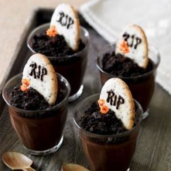 Dark Chocolate Graveyard Pots de Crème