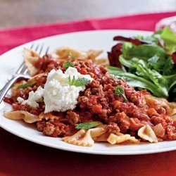 Farfalle with Lamb Ragu, Ricotta, and Mint