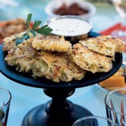 Leek and Potato Fritters with Lemon-Cumin Yogurt