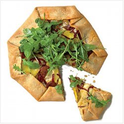 Chorizo, Red Pepper, and Potato Galette with Arugula