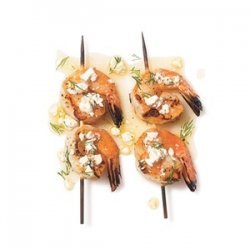 Shrimp Skewers With Dill and Feta Sauce