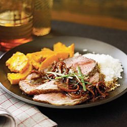 Spicy Beef Cross-Rib Roast with Caramelized Clementine Sauce