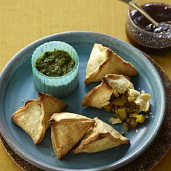 Spiced Potato and Cauliflower Samosas with Two Chutneys