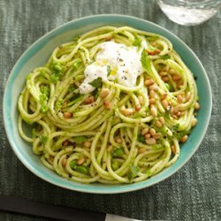 Spaghetti with Ricotta and Pea Pesto