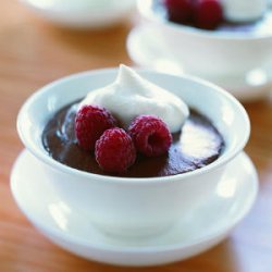 Chocolate-Cinnamon Pudding with Raspberries