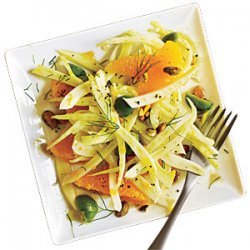 Shaved Fennel Salad with Orange, Green Olives, and Pistachios