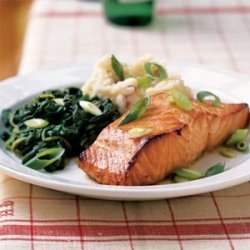 Citrus Salmon with Garlicky Greens