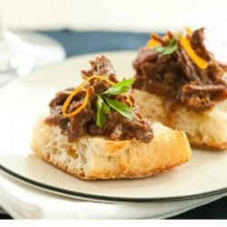 Cranberry-Orange Braised Beef on Ciabatta