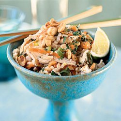 Sesame Brown Rice Salad with Shredded Chicken and Peanuts