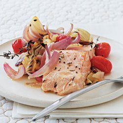 Roasted Fennel and Red Onion Salmon