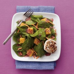 Pecan-Crusted Goat Cheese Salad with Pomegranate Vinaigrette