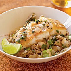 Halibut with Coconut-Red Curry Sauce