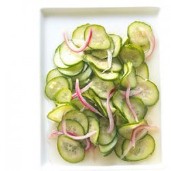 Sweet and Sour Cucumber and Red Onion Pickles