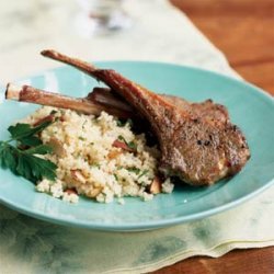 Lamb Rib Chops with Raisin-Almond Couscous