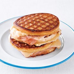 Grilled Ham and Cheese Waffle Sandwiches