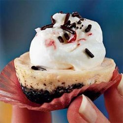 Mini Peppermint and Chocolate Chip Cheesecakes