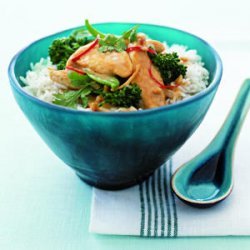 Satay Chicken Stir-Fry with Snow Peas and Cilantro