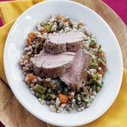 Roasted Pork Tenderloin with Apricot-Barley Pilaf