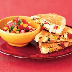 Chicken Quesadillas With Roasted Corn Salsa