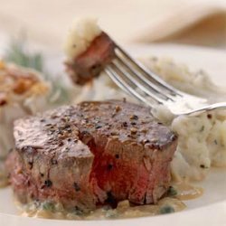 Filet Mignon with Peppercorn Mustard Sauce