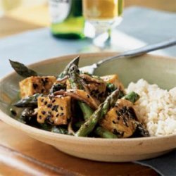 Sesame Tofu Stir-Fry over Rice