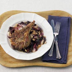 Veal Chop with Radicchio, White Beans, and Rosemary