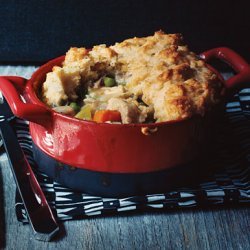 Turkey Potpie with Cheddar Biscuit Crust