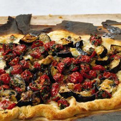 Eggplant, Tomato, and Fontina Pizza