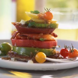 Heirloom Tomatoes with Bacon, Blue Cheese, and Basil