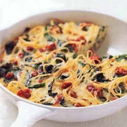 Spaghetti Pie with Broccoli Rabe