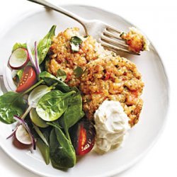 Shrimp and White Bean Cakes with Roasted Garlic Sauce