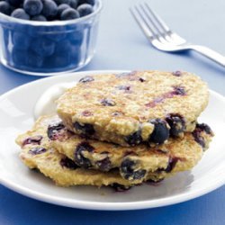 Blueberry Oat Pancakes with Maple Yogurt