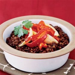 Spicy Lentil Stew with Peppers and Onions