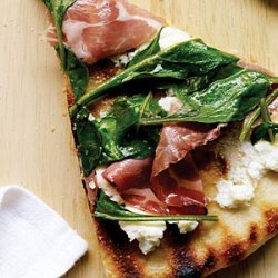 Coppa, Ricotta, and Arugula Pizza