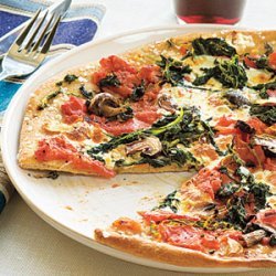 Individual Spinach and Mushroom Pizzas with Whole Wheat Crust