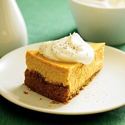 Roasted Sweet-Potato Cheesecake with Maple Cream