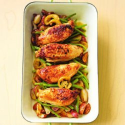 Pan-Roasted Chicken with Lemon-Garlic Green Beans