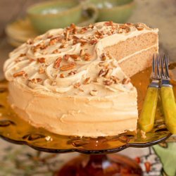 Oatmeal Layer Cake with Caramel-Pecan Frosting