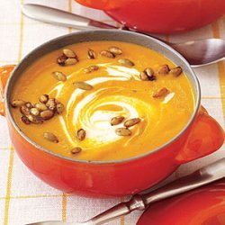 Curried Pumpkin Soup with Spicy Pumpkin Seeds