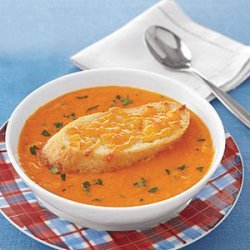 Tomato Soup with Cheddar Croutons