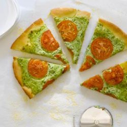 Arugula Pesto, Ricotta, and Smoked Mozzarella Pizza